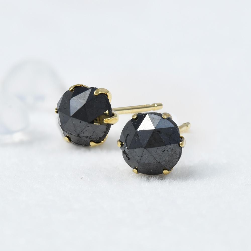 K18 ブラック ダイヤモンド ピアス BTE-001321-CJ0921枚目の画像