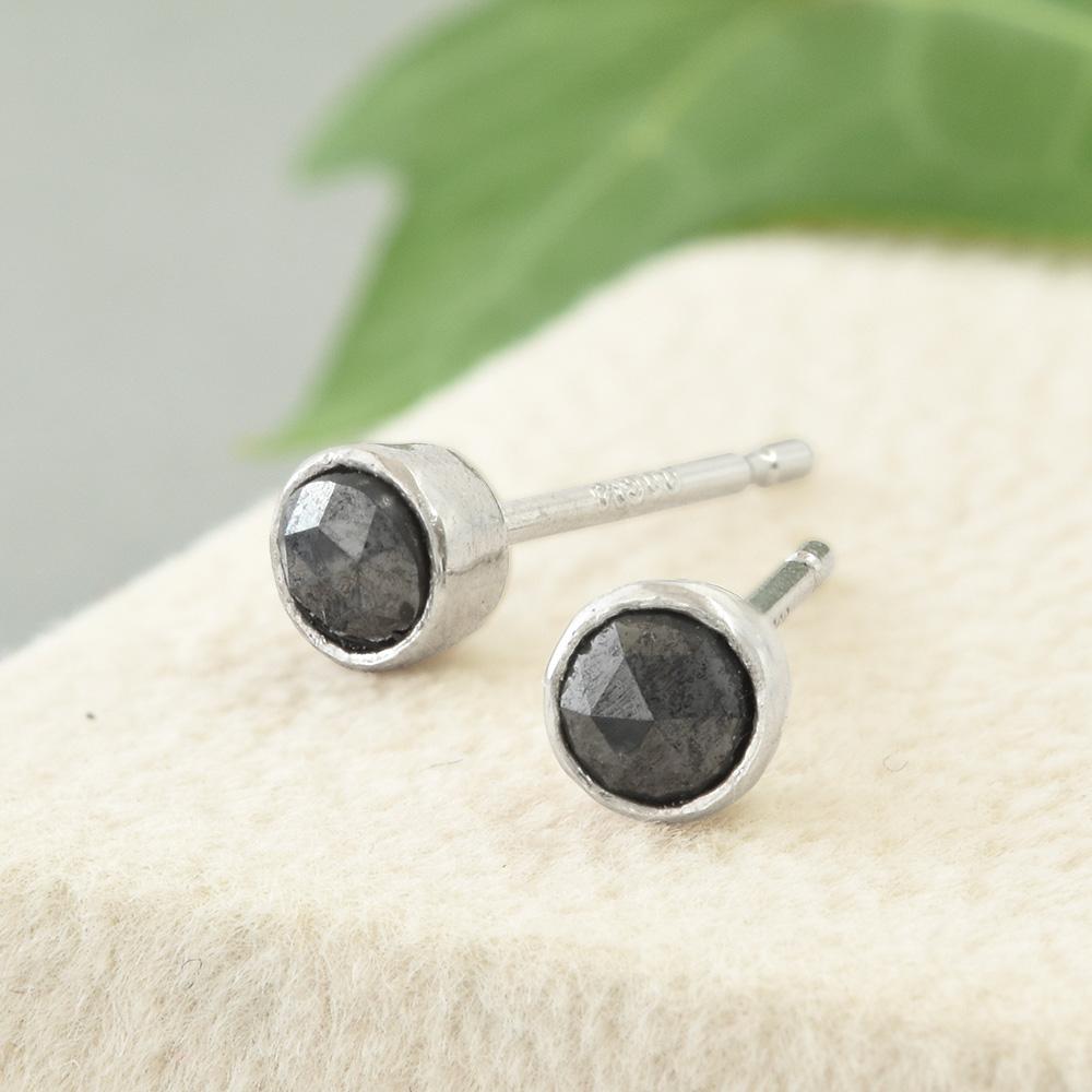 ブラックダイヤ ピアス SV925 CK043CIBSN1枚目の画像