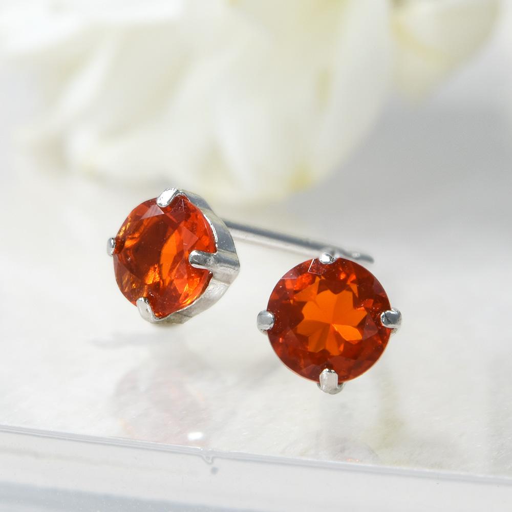 プラチナ900 ファイヤーオパール ピアス CK063CIBSN1枚目の画像