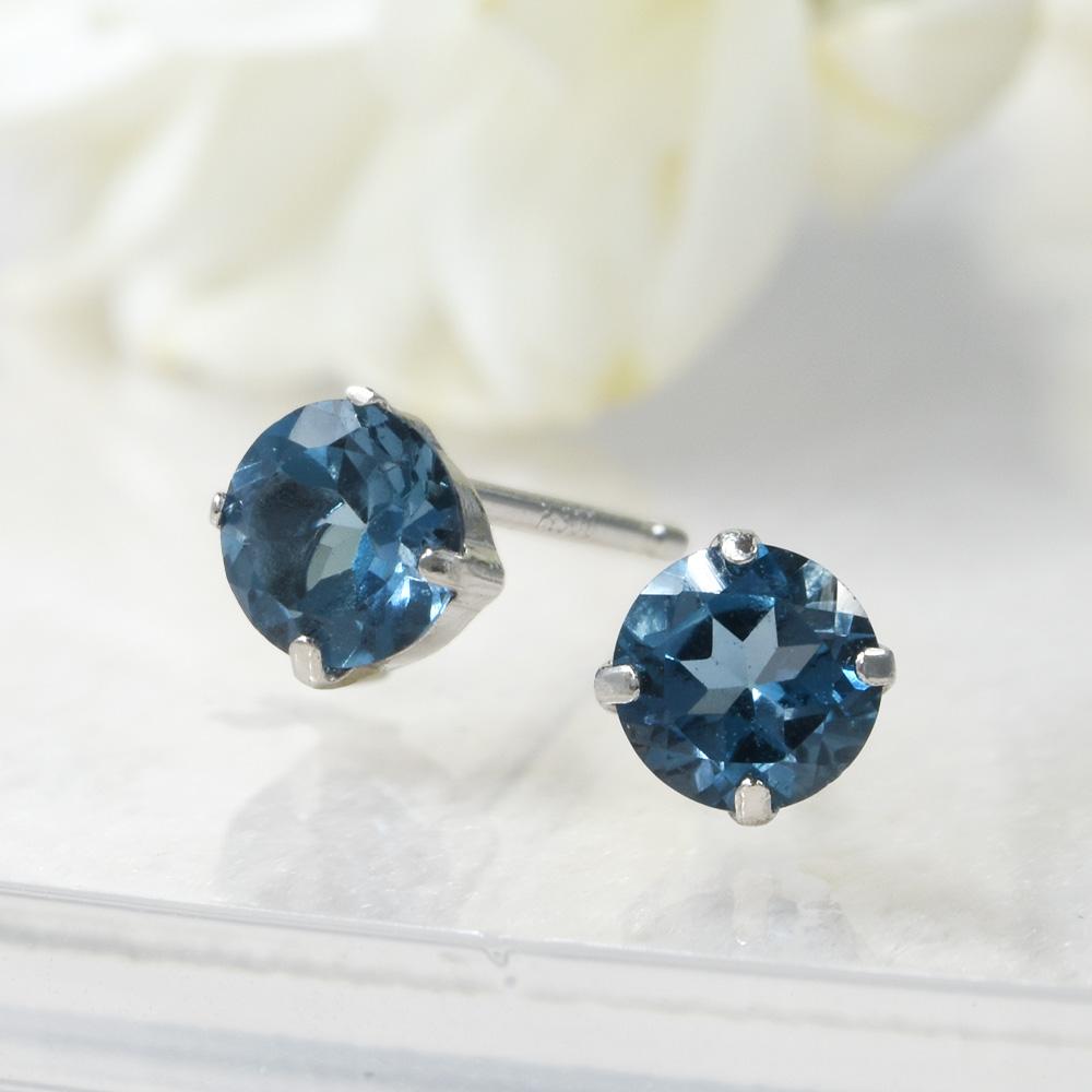 プラチナ900 ロンドンブルートパーズ ピアス CK065CIBSN1枚目の画像