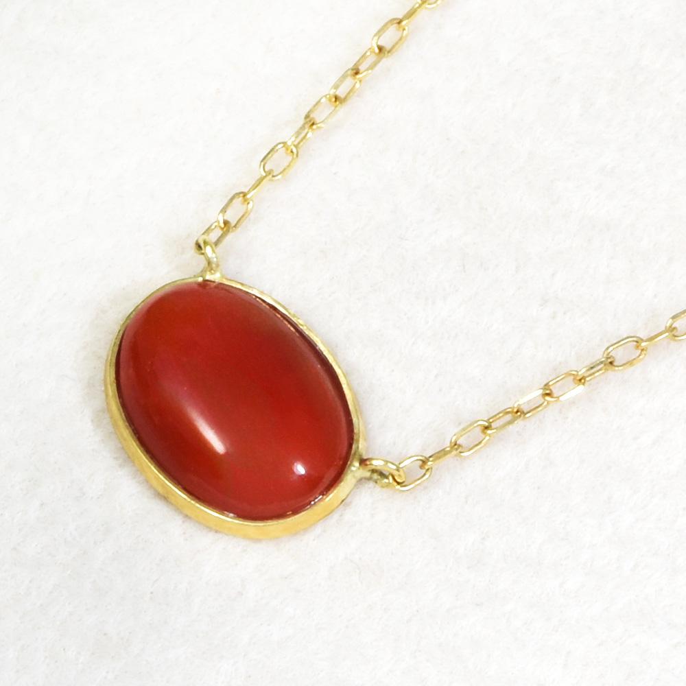 K18 血赤 サンゴ ペンダント ネックレス CI011CIBSN1枚目の画像