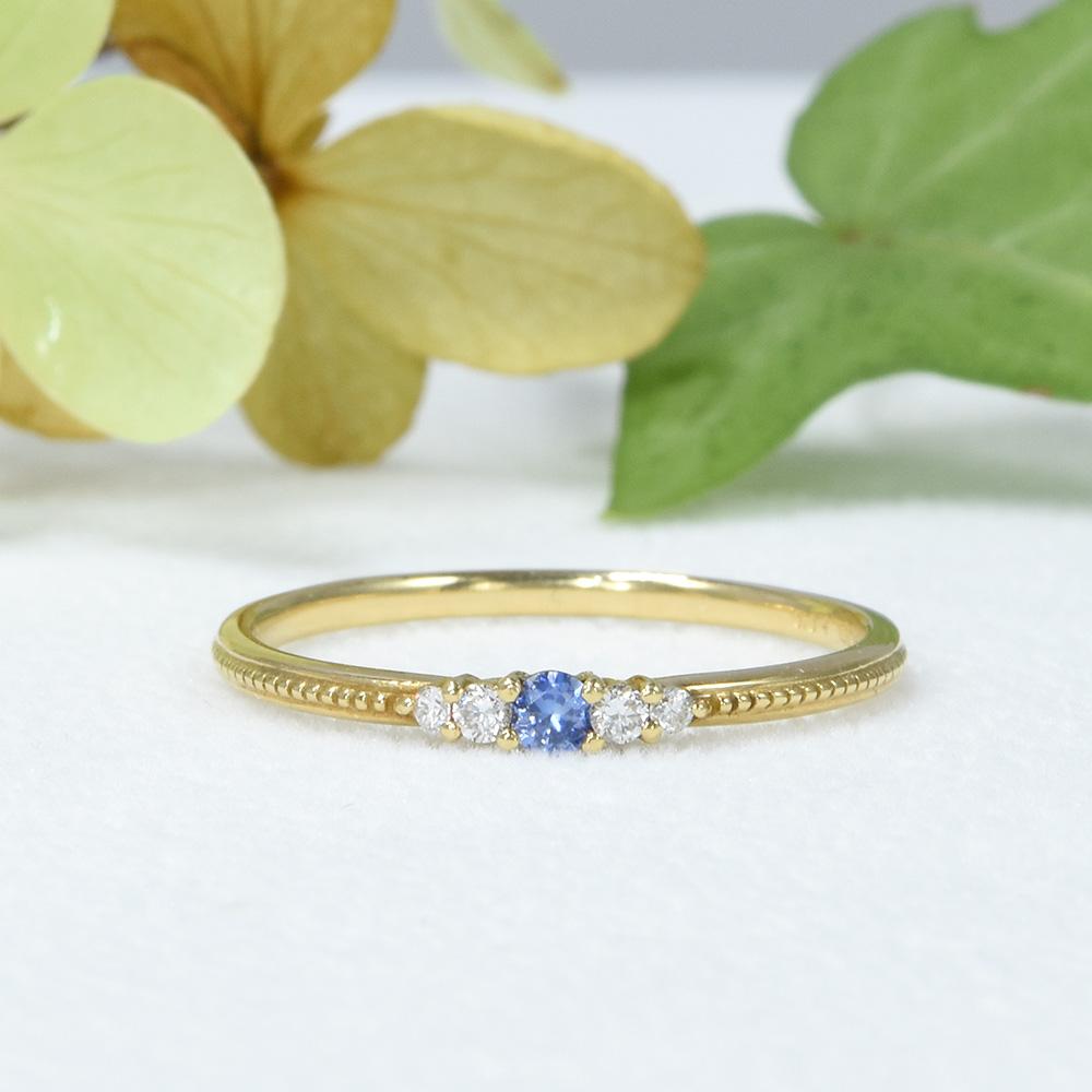 K18 ベニトアイト ダイヤ リング CL012CIBSN1枚目の画像