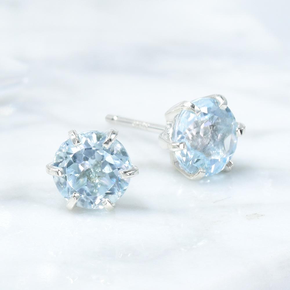 ブルートパーズ ピアス SV925 シルバー CH001CIBSN1枚目の画像