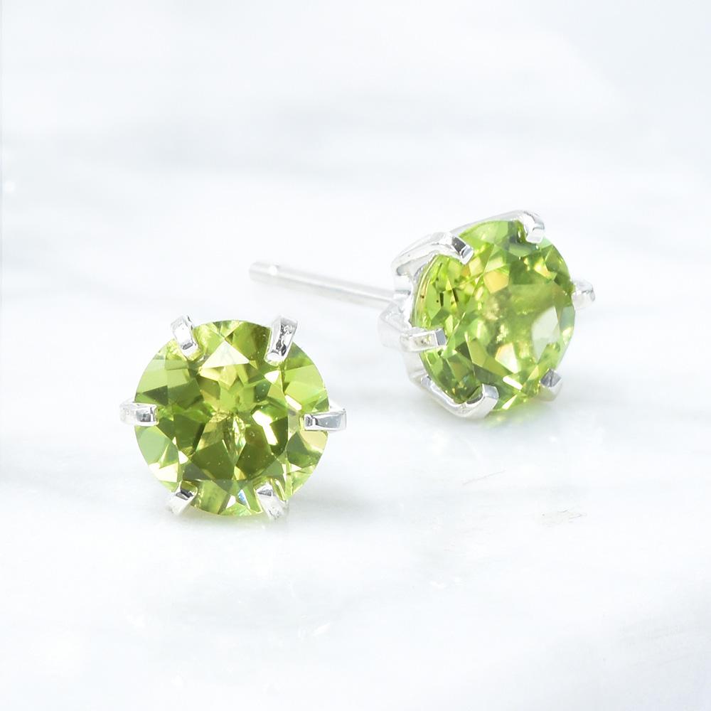 ペリドット ピアス SV925 シルバー CH002CIBSN1枚目の画像