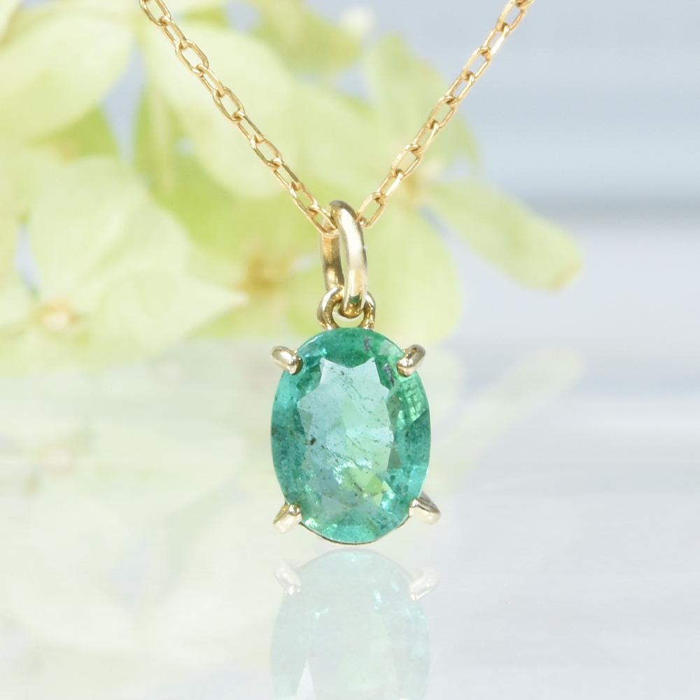 K10 エメラルド ペンダント ネックレス CL027CIBSN1枚目の画像