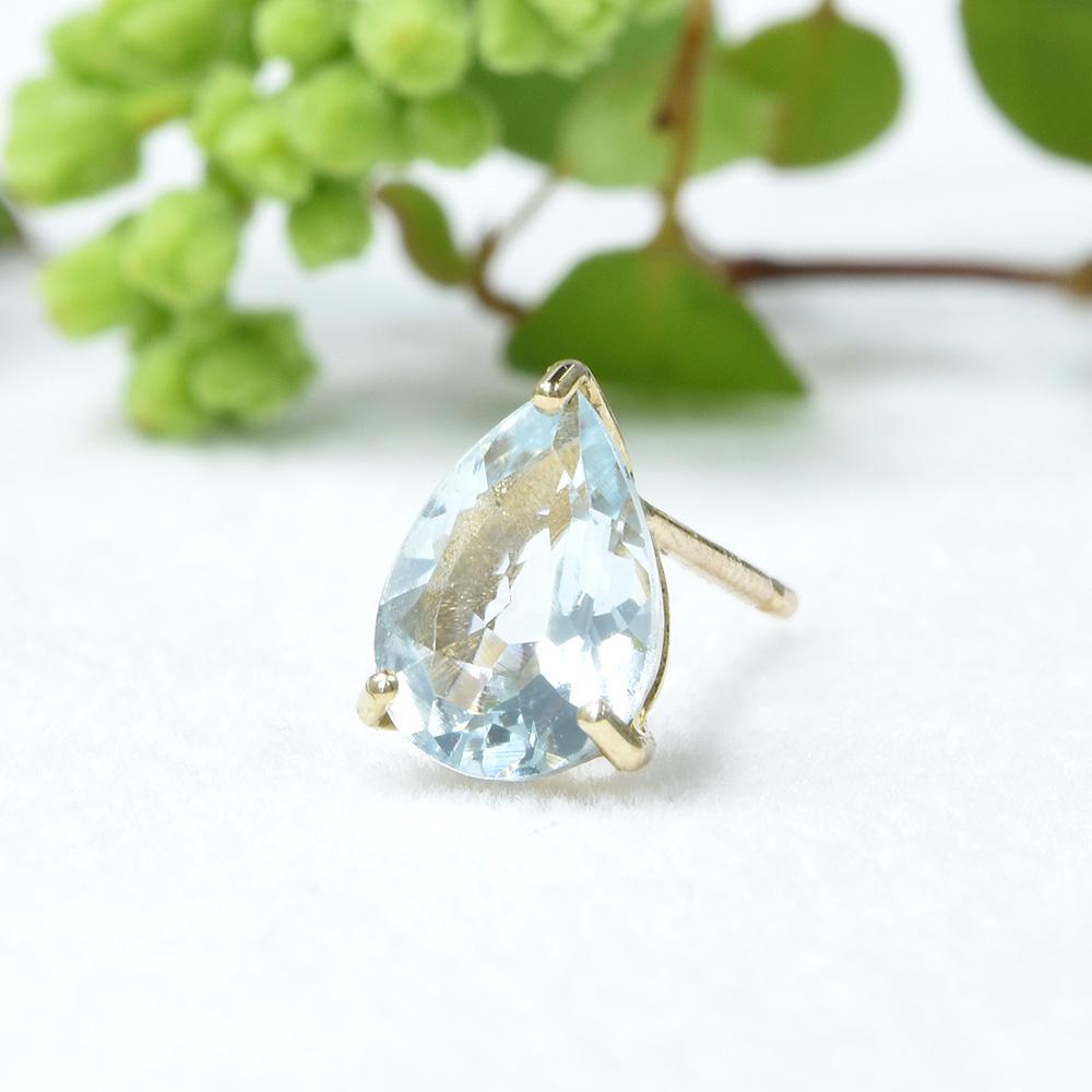 K10 アクアマリン シングル (片) ピアス CL034CIBSN1枚目の画像