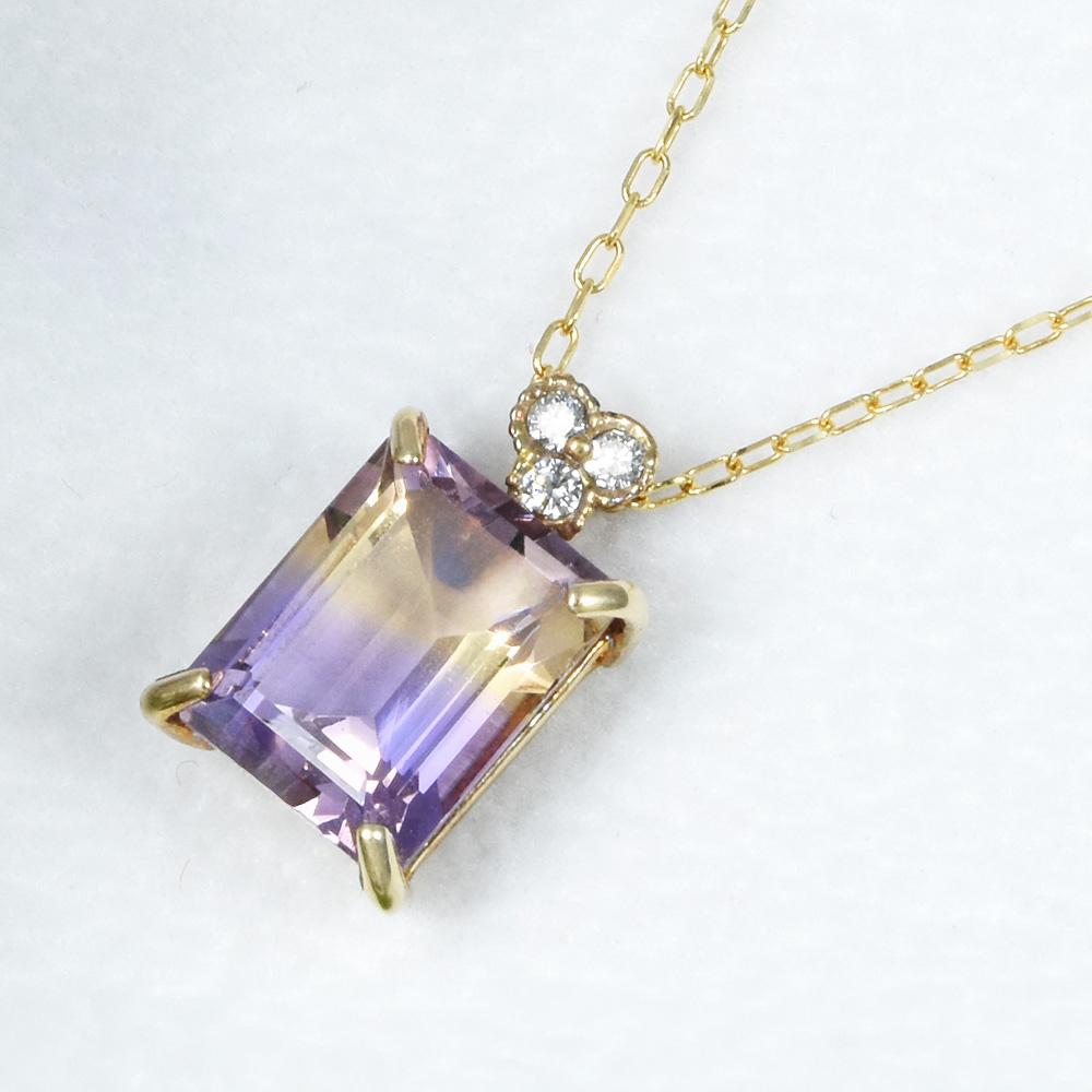 K10 アメトリン ダイヤ ペンダント CJ029CIBSN1枚目の画像